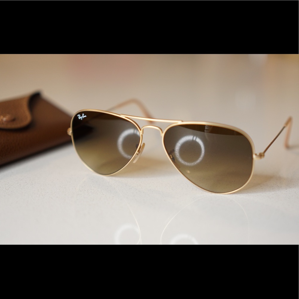 [RAY-BAN] Aviator Gradient RB3025 Gold/Brown USED